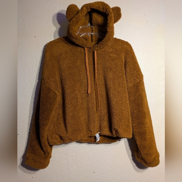 Xjboost Cozy Brown Teddy Bear Hoodie size medium - Picture 2 of 9